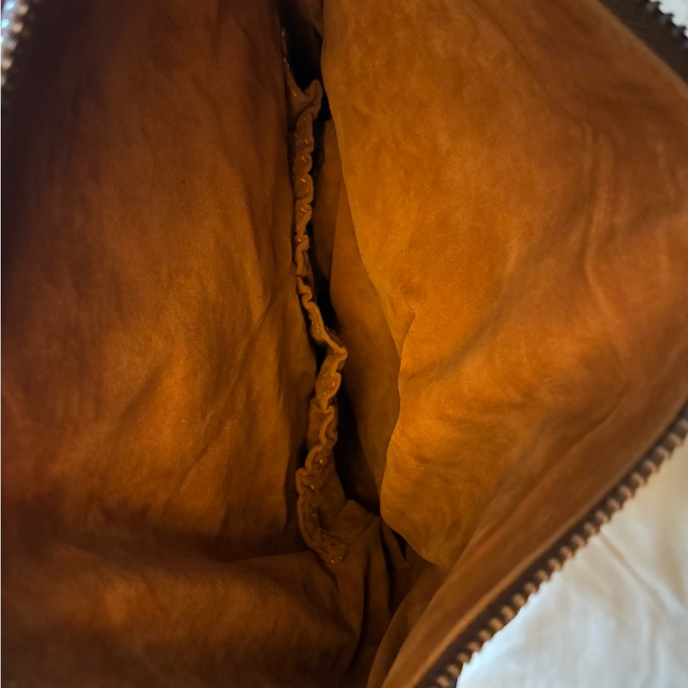 Patricia Nash Brown Embossed Floral Leather Convertible Backpack - Picture 8 of 14